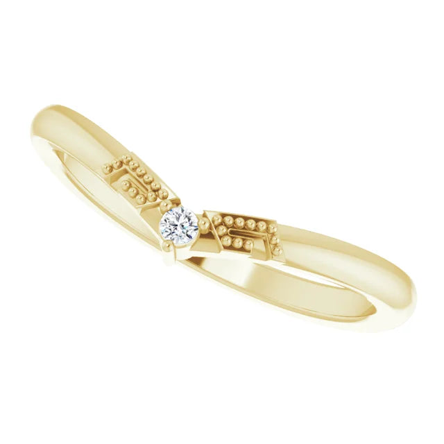 14K Yellow Gold .02 CT Natural Diamond Matching Band