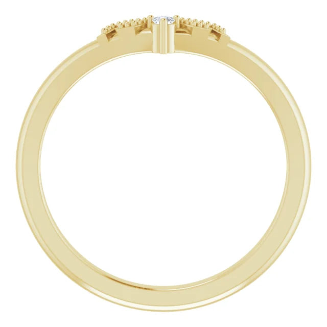 14K Yellow Gold .02 CT Natural Diamond Matching Band