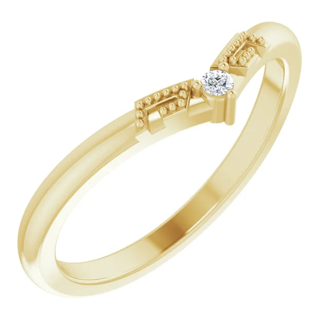 14K Yellow Gold .02 CT Natural Diamond Matching Band