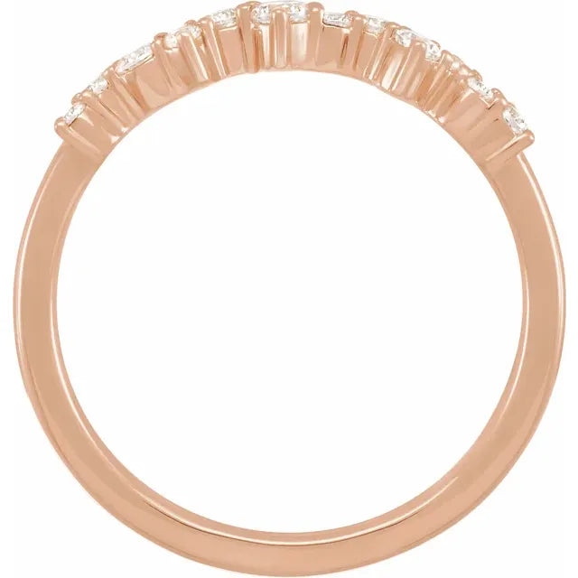 14K Rose Gold 1/4 CTW Lab-Grown Diamond Scattered Stackable Ring