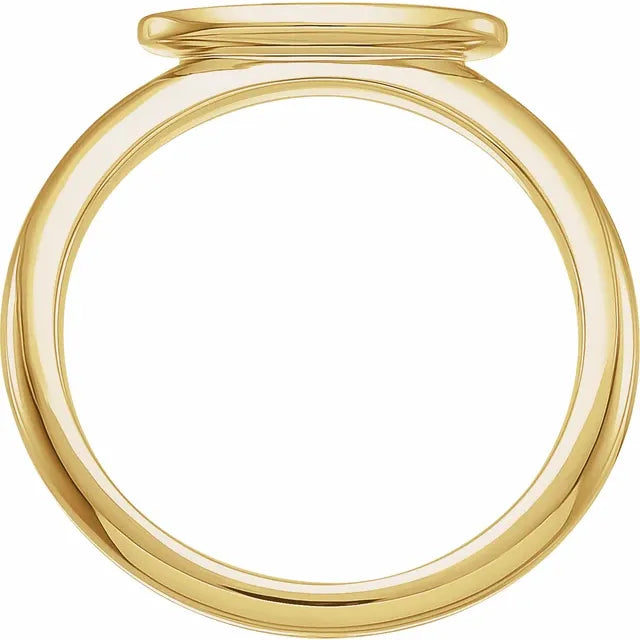 14K Yellow Gold 13x5.5 mm Oval Signet Ring