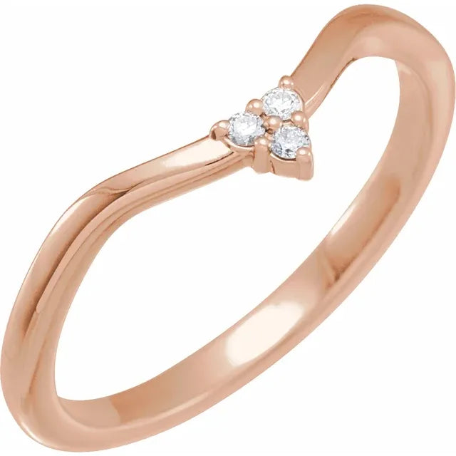 14K Rose Gold .04 CTW Natural Diamond Matching Band