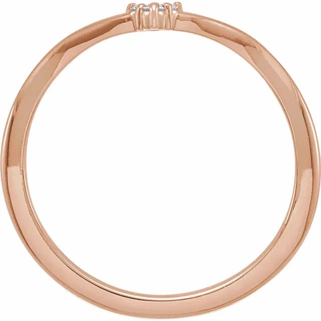 14K Rose Gold .04 CTW Natural Diamond Matching Band