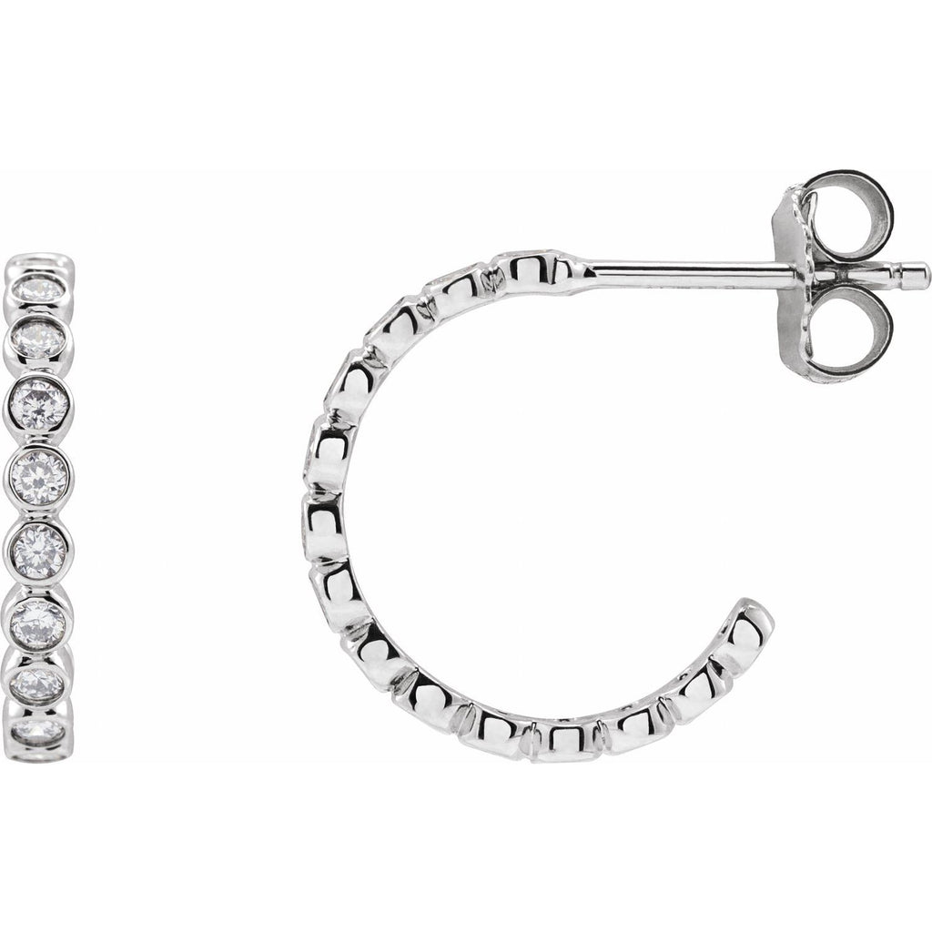 14K White Gold 3/8 CTW Lab-Grown Diamond Huggie Earrings