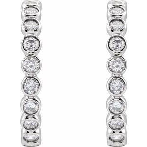 14K White Gold 3/8 CTW Lab-Grown Diamond Huggie Earrings