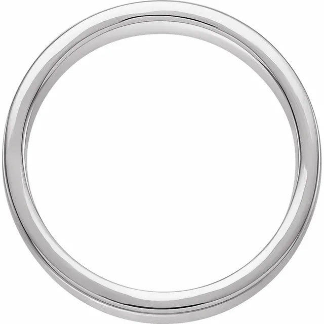 14K White Gold 6 mm Nugget Pattern Band with Satin Finish Size 8.5