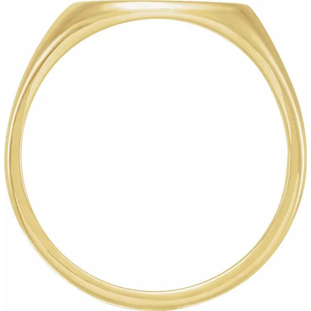 14K Yellow Gold 12.3x9.4 mm Sacred Heart Signet Ring