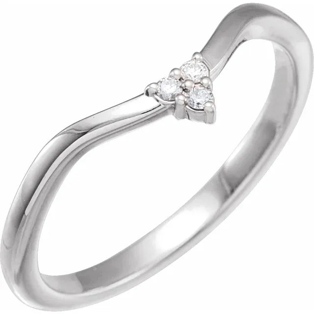 14K White Gold .04 CTW Natural Diamond Matching Band