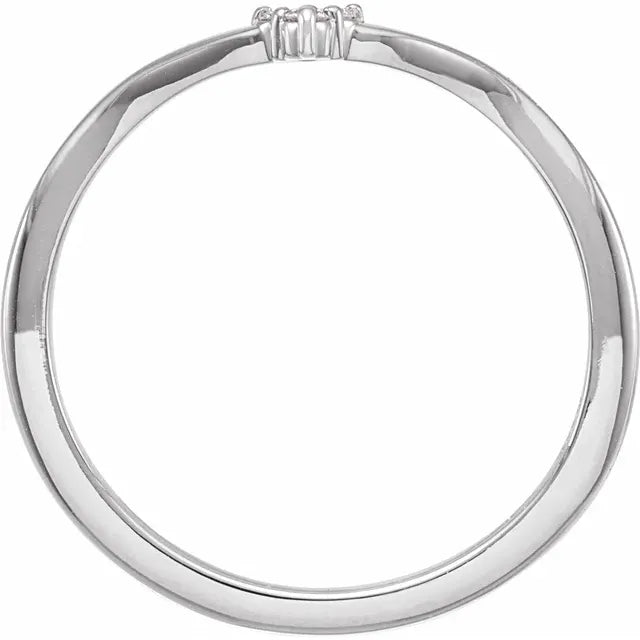 14K White Gold .04 CTW Natural Diamond Matching Band
