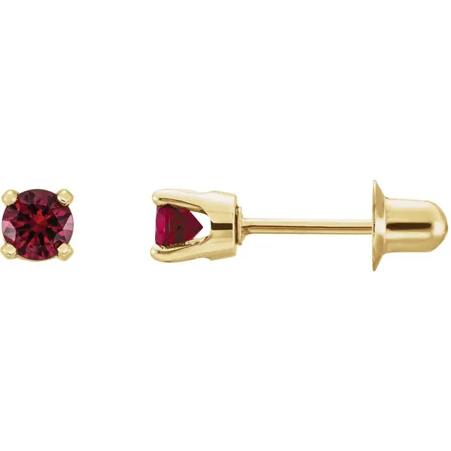 14K Yellow Gold Natural Mozambique Garnet Earrings