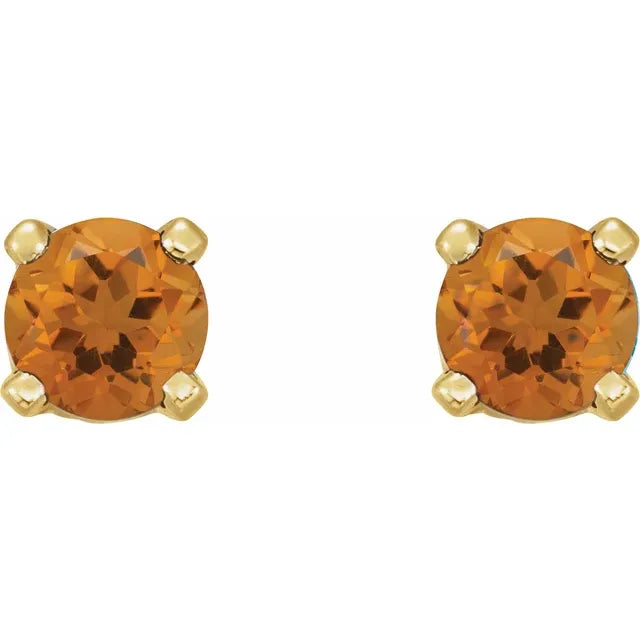 14K Yellow Gold Natural Citrine Earrings