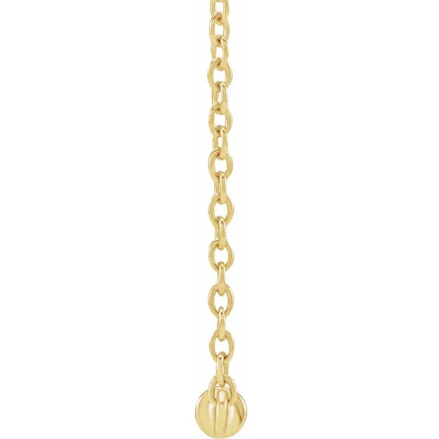 14K Yellow Gold Cultured White Freshwater Pearl Bar 18" Necklace