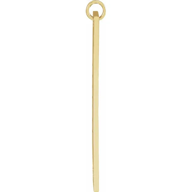 14K Yellow Gold Engravable Bar Pendant