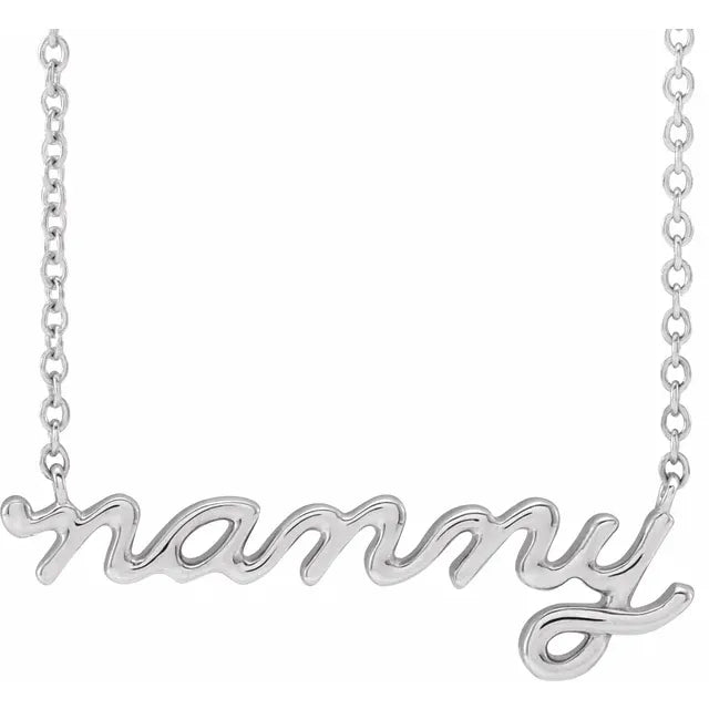 14K White Gold Nanny 18" Necklace