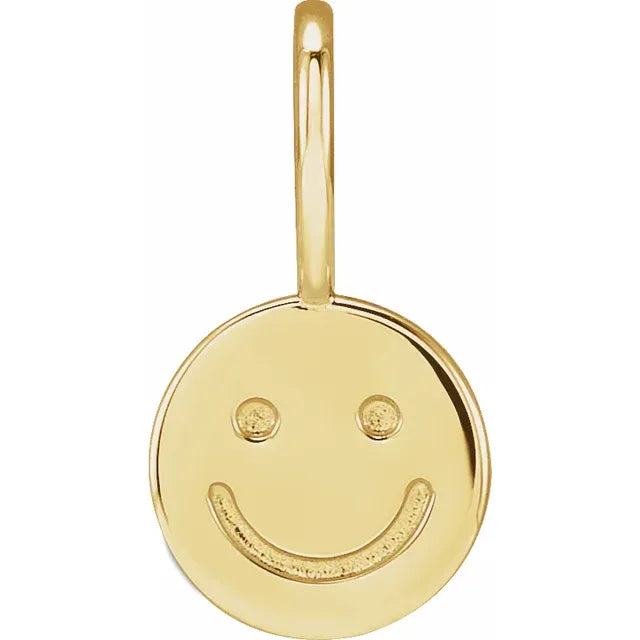 14K Yellow Gold Smiley Face Charm/Pendant