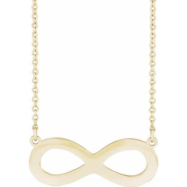 14K Yellow Gold Engravable Infinity Family 18" Necklace