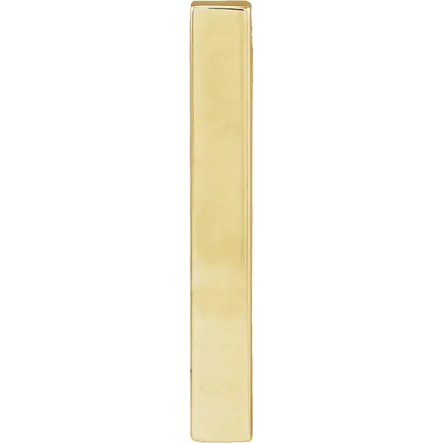 14K Yellow Gold Engravable Four-Sided Vertical Bar Pendant