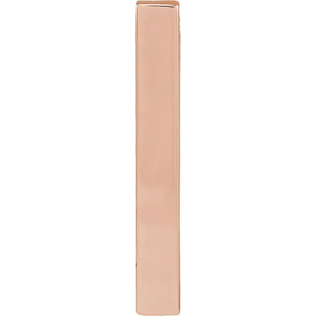 14K Rose Gold Engravable Four-Sided Vertical Bar Pendant
