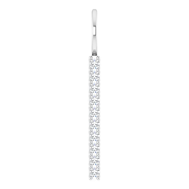 14K White Gold 1/6 CTW Natural Diamond Vertical Bar Charm/Pendant