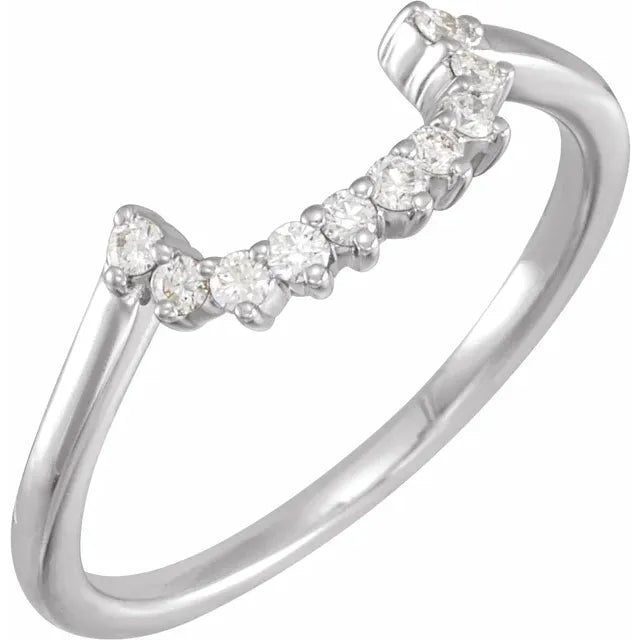 14K White Gold 1/6 CTW Natural Diamond Matching Band