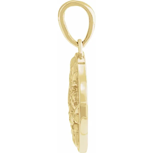 14K Yellow Gold Floral Pendant