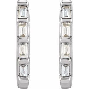 14K White Gold 1/10 CTW Natural Diamond Huggie Earrings