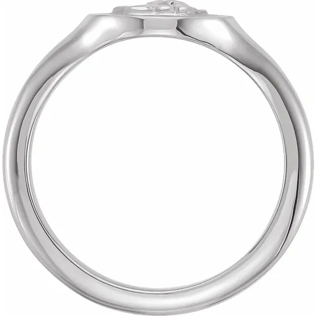 14K White Gold Cherub Angel Pinky Ring