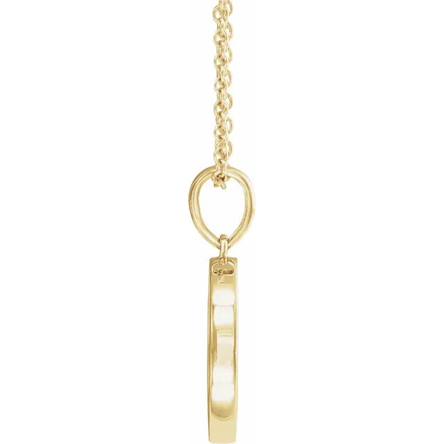 14K Yellow Gold Petite Multi-Gemstone Celestial Coin 18" Necklace