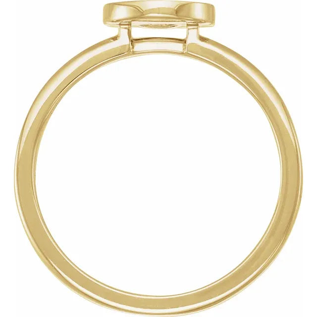 14K Yellow Gold Jesus Ring