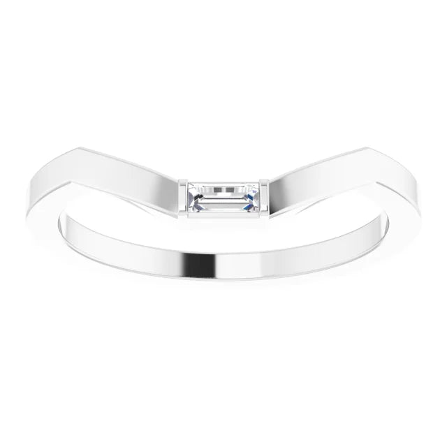14K White Gold .05 CT Natural Diamond Matching Band