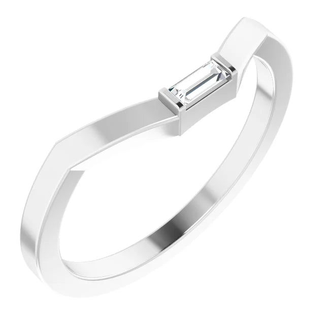 14K White Gold .05 CT Natural Diamond Matching Band