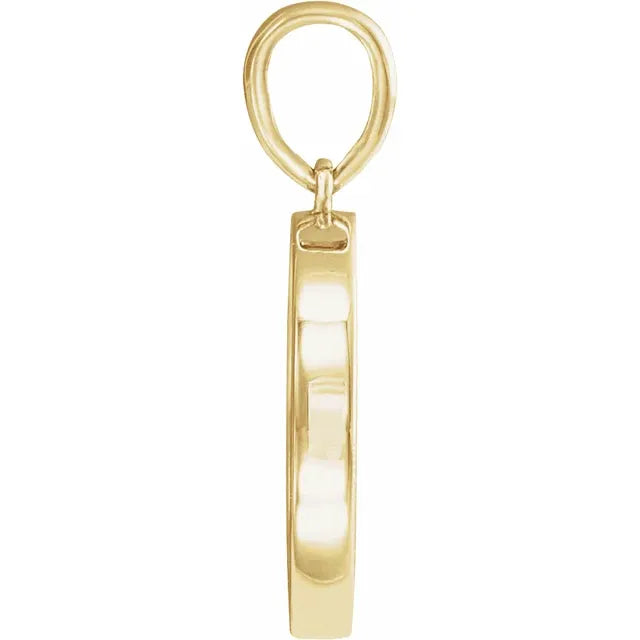 14K Yellow Gold Petite Multi-Gemstone Celestial Coin Pendant