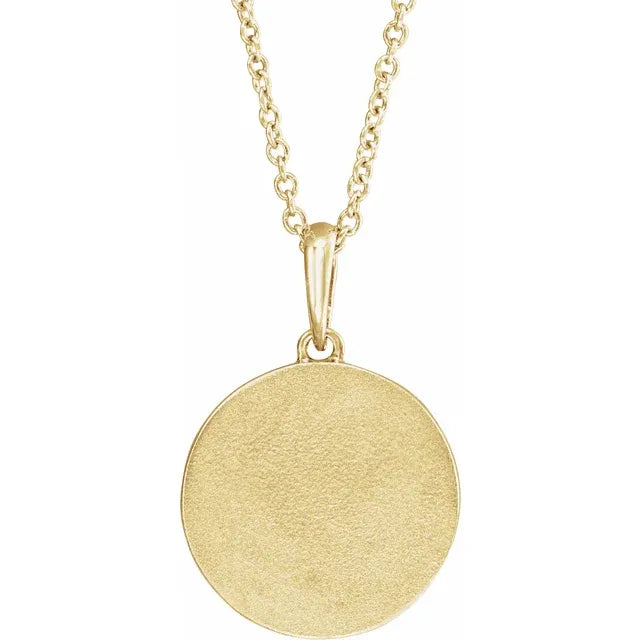 14K Yellow Gold Petite Multi-Gemstone Celestial Coin 18" Necklace