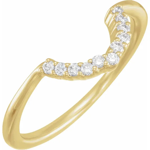 14K Yellow Gold 1/6 CTW Natural Diamond Matching Band