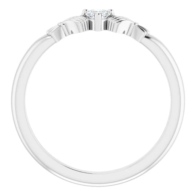 14K White Gold Stuller Lab-Grown Moissanite™ Claddagh Ring