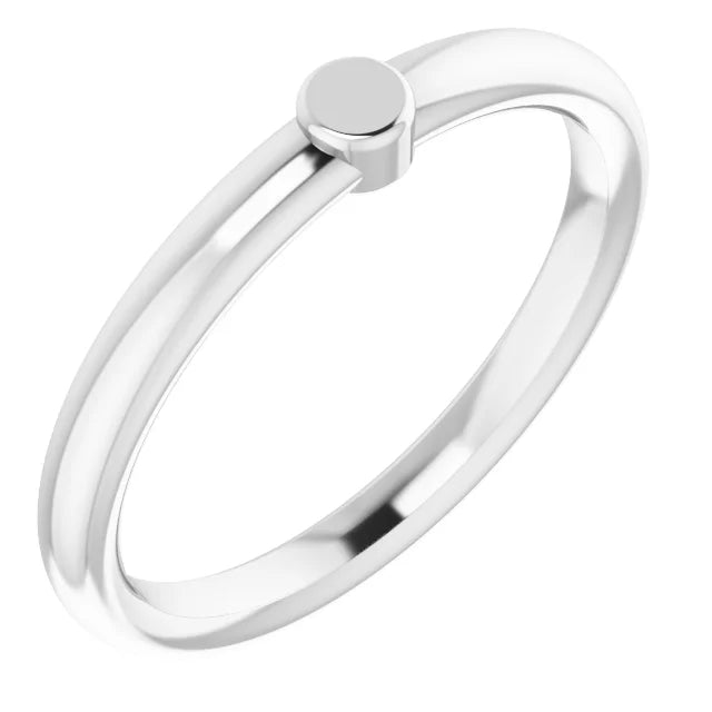Sterling Silver 1-Circle Engravable Family Ring