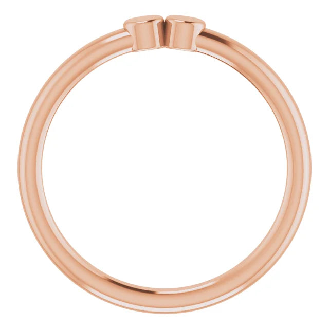 14K Rose Gold 2-Circle Engravable Family Ring