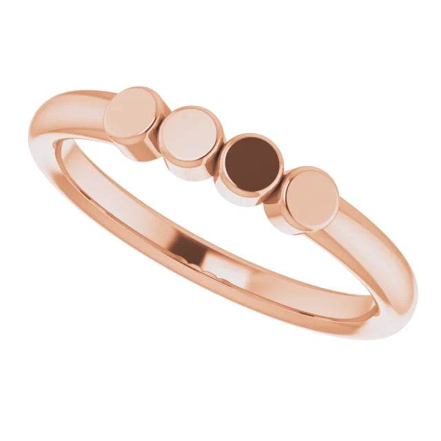 14K Rose Gold 4-Circle Engravable Family Ring