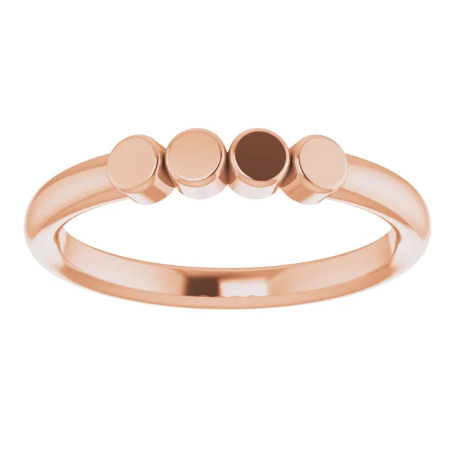 14K Rose Gold 4-Circle Engravable Family Ring