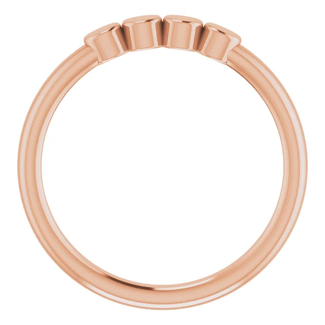 14K Rose Gold 4-Circle Engravable Family Ring