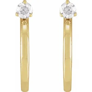 14K Yellow Gold 1/5 CTW Natural Diamond Hoop Earring