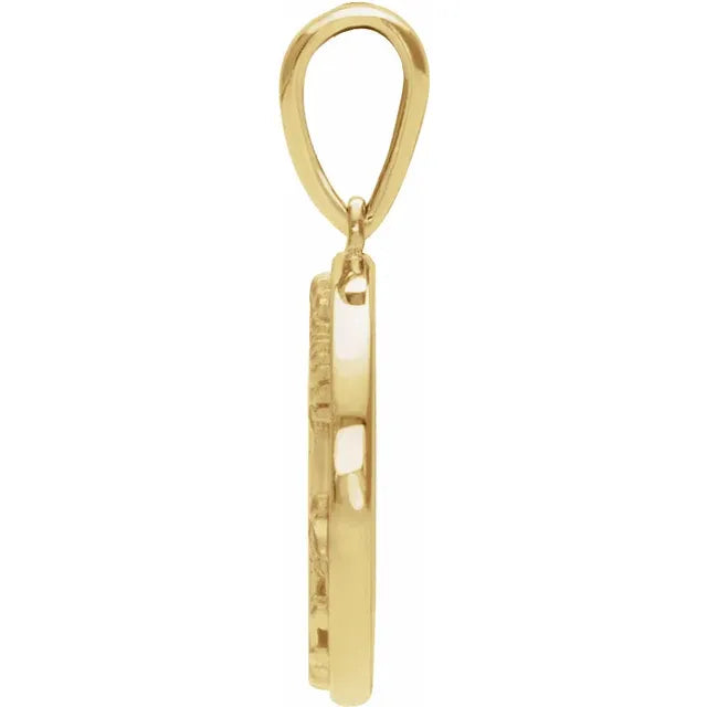 14K Yellow Gold Floral Pendant