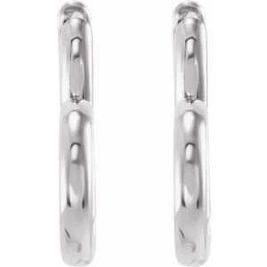 14K White Gold Hinged Heart Huggie Earrings