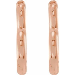 14K Rose Gold Hinged Heart Huggie Earrings