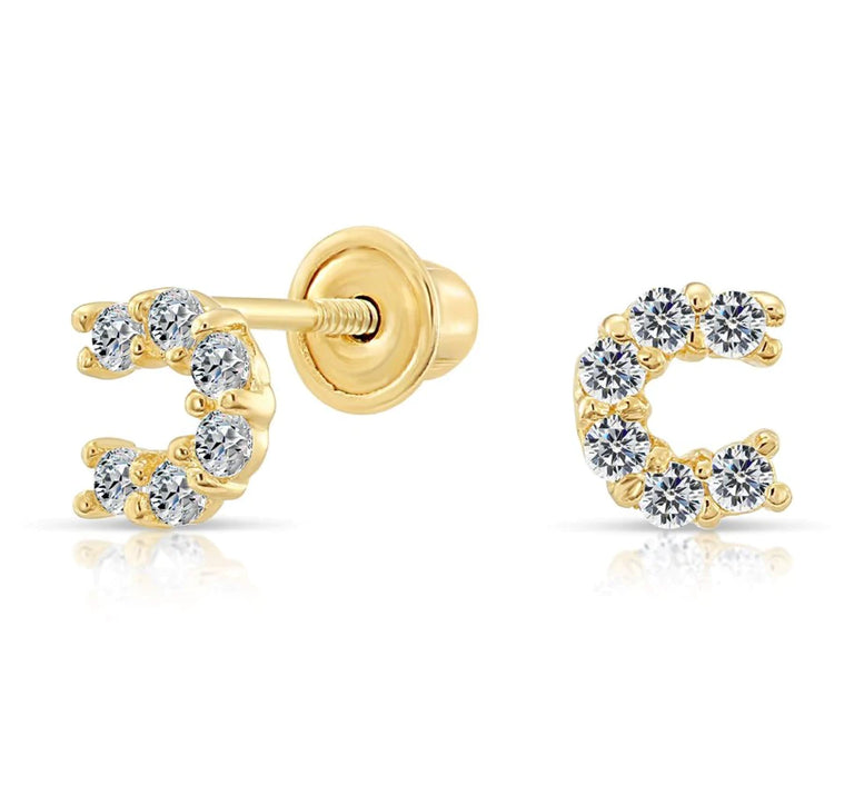 10k Yellow Gold Horseshoe Stud Earrings