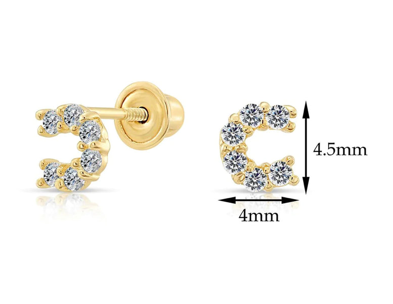 10k Yellow Gold Horseshoe Stud Earrings
