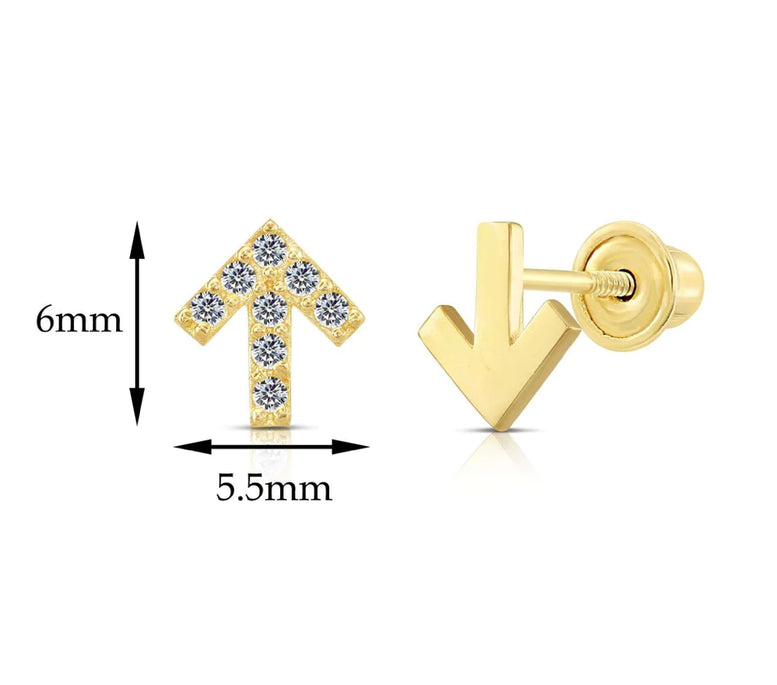 10k Yellow Gold Arrow Stud Earrings