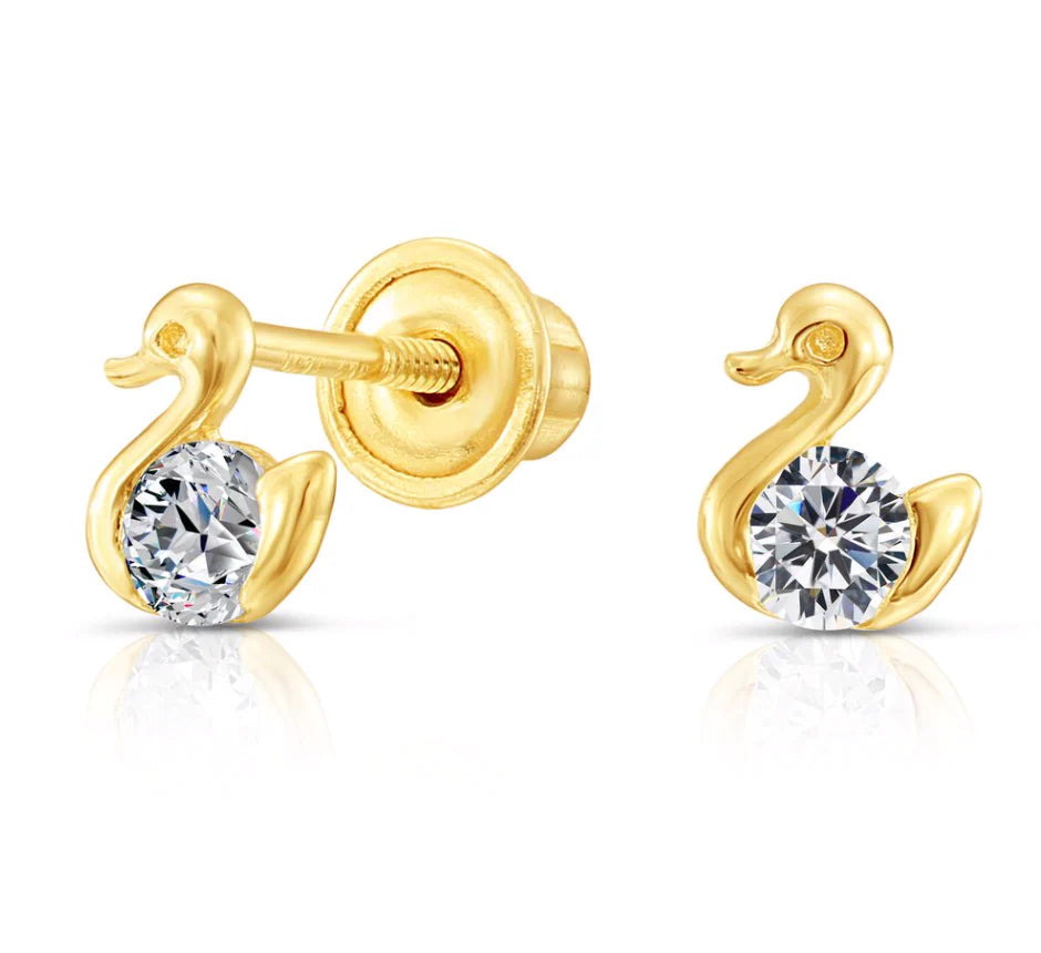 10k Yellow Gold Duck Stud Earrings