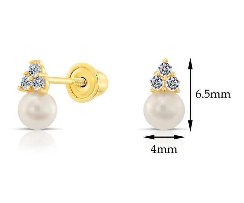 10k Yellow Gold Freshwater Pearl Stud Earrings