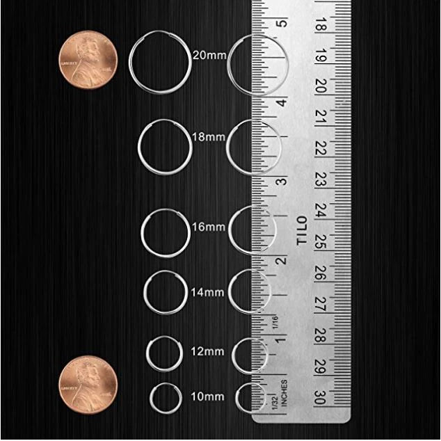 14k White Gold Endless Hoop Earrings